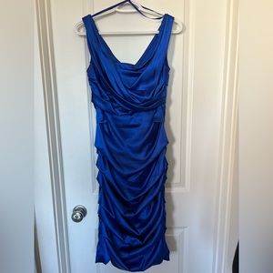 Le Chateau blue satin dress size small